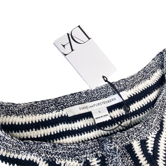 new DVF ☾ Striped Cardigan Sweater ☾ Midnight - Picture 14 of 16